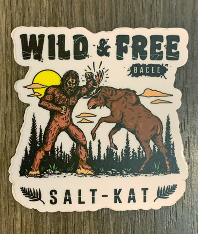 Sasquatch vs. Moose vinyl sticker