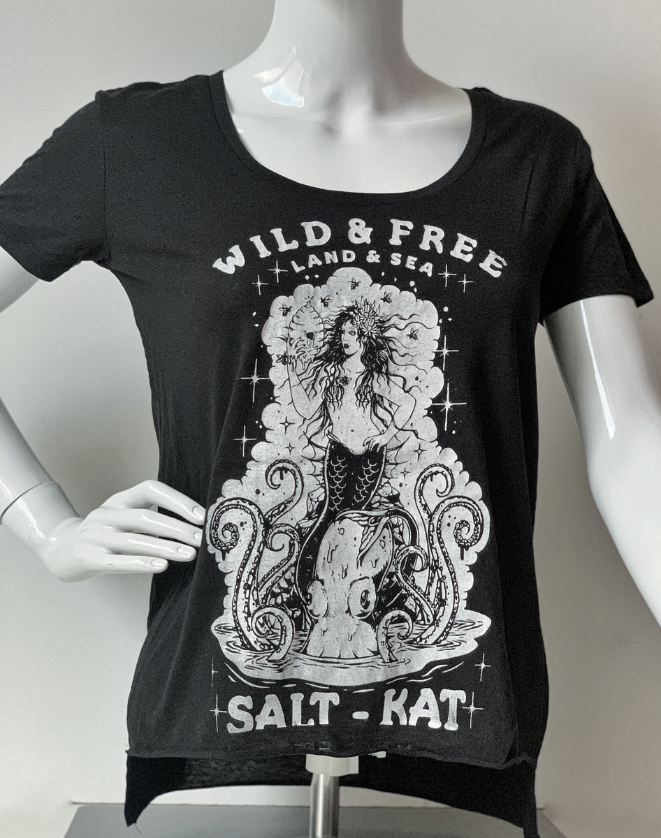 Mermaid with Octopus Women's Tee Shirt – SaltKatApparel