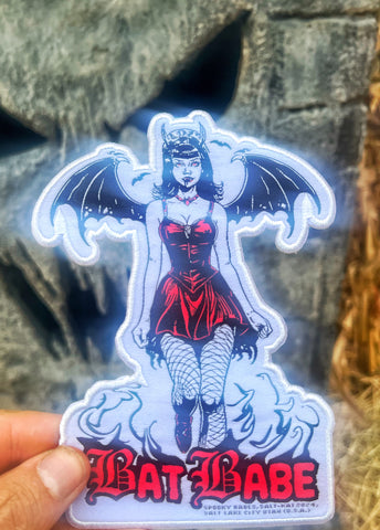 Bat Babe 7 inch Embroidered Patch