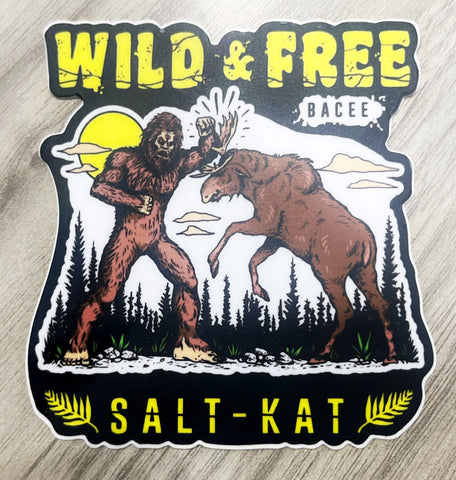 Sasquatch vs. Moose vinyl sticker