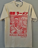 Kaiju Ramen Red Ink on Off White Short Sleeve Tee Shirt