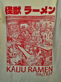 Kaiju Ramen Red Ink on Off White Short Sleeve Tee Shirt