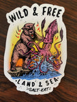 Squid vs. Grizzly Vinyl Sticker